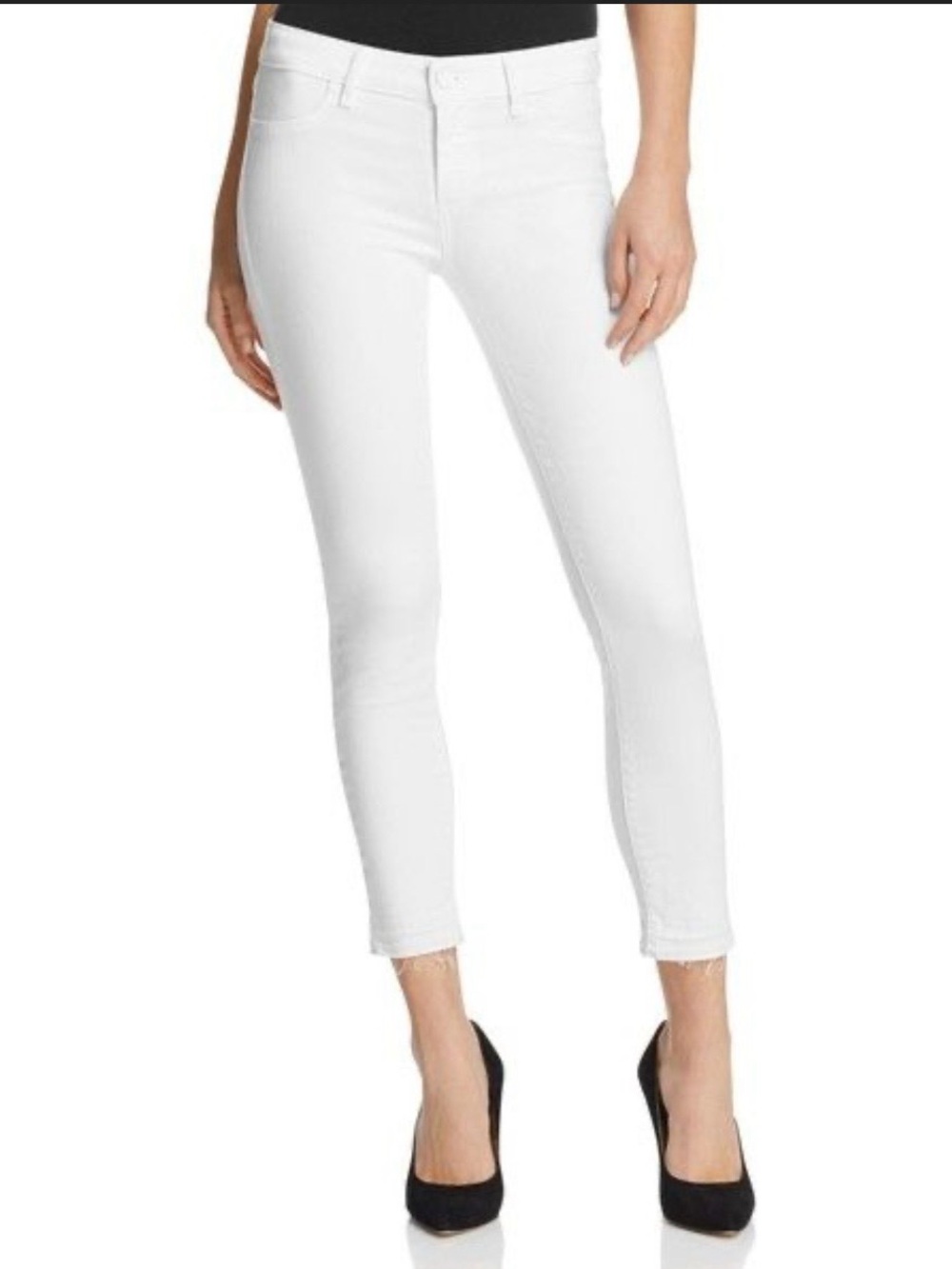 PAIGE White Verdugo Crop Ankle Skinny Jeans